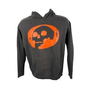 Gorillaz Skull Graphic Pullover Hoodie Black Red Logo Mens M